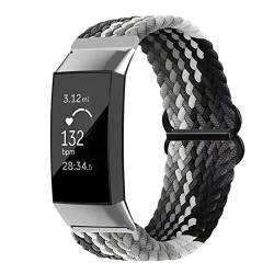 Watbro Elastisches, geflochtenes Band, kompatibel mit Fitbit Charge 3/Fitbit Charge 4, geflochtenes Band, atmungsaktiv, elastisch, weiches Nylon, verstellbares Sport-Ersatzband für Fitbit Charge von Watbro