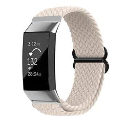 Watbro Elastisches, geflochtenes Band, kompatibel mit Fitbit Charge 3/Fitbit Charge 4, geflochtenes Band, atmungsaktiv, elastisch, weiches Nylon, verstellbares Sport-Ersatzband für Fitbit Charge von Watbro