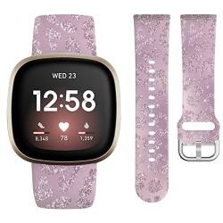 Watbro Kompatibel mit Leopardenmuster Fitbit Sense/Versa 4/Sense 2/Versa 3 Armbänder für Damen, niedliches Leopardenmuster, Silikon-Ersatzband für Fitbit Sense/Sense 2/Versa 4/Versa 3 Smartwatch für von Watbro