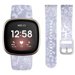 Watbro Kompatibel mit Leopardenmuster Fitbit Sense/Versa 4/Sense 2/Versa 3 Armbänder für Damen, niedliches Leopardenmuster, Silikon-Ersatzband für Fitbit Sense/Sense 2/Versa 4/Versa 3 Smartwatch für von Watbro