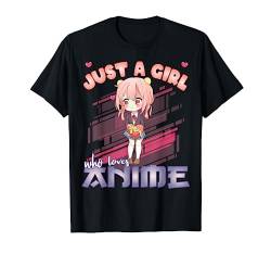 Nur ein Mädchen, das Anime Merch Anime Girl Manga liebt T-Shirt von Watch Anime Merch Japan Kawaii Manga Otaku