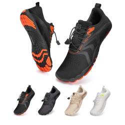 Barfußschuhe Traillaufschuhe Herren Damen Wasserschuhe Bades Barfusss Schwimms Strands Schnell Trocknend Atmungsaktiv rutschfest Unisex(Schwarz 41)-1 von WateLves