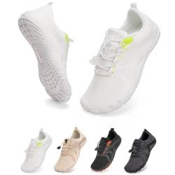 Barfußschuhe Traillaufschuhe Herren Damen Wasserschuhe Bades Barfusss Schwimms Strands Schnell Trocknend Atmungsaktiv rutschfest Unisex(Weiß 41)-1 von WateLves