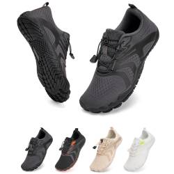 Barfußschuhe Traillaufschuhe Herren Damen Wasserschuhe Bades Barfusss Schwimms Strands Schnell Trocknend Atmungsaktiv rutschfest Unisex(dunkelgrau 42)-1 von WateLves