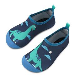 Kinder Badeschuhe Wasserschuhe Strandschuhe Mädchen Junge Schwimmschuhe Barfußschuhe rutschfeste Surfschuhe Sportschuhe Kleinkind Schwimmbad(Cloudy Dinosaur,22/23 EU) von WateLves