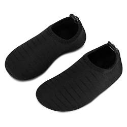 Kinder Badeschuhe Wasserschuhe Strandschuhe Mädchen Junge Schwimmschuhe Barfußschuhe rutschfeste Surfschuhe Sportschuhe Kleinkind Schwimmbad(tw.Black,20/21 EU) von WateLves