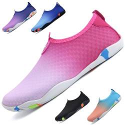 WateLves Badeschuhe Damen Herren Wasserschuhe Schwimmschuhe Strandschuhe Aquaschuhe Schnell Trocknend Surfschuhe Unisex Sommer(Rosa 38) von WateLves