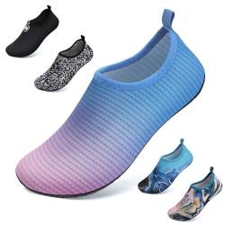 WateLves Badeschuhe Herren Damen Wasserschuhe Strandschuhe Schwimmschuhe Aquaschuhe Schnell Trocknend Barfußschuhe Breathable Surfschuhe Unisex Beach Pool Yoga(Blau Lila 42/43) von WateLves