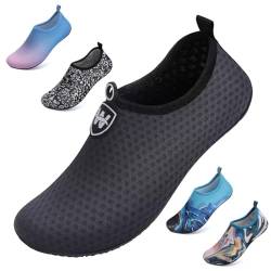 WateLves Badeschuhe Herren Damen Wasserschuhe Strandschuhe Schwimmschuhe Aquaschuhe Schnell Trocknend Barfußschuhe Breathable Surfschuhe Unisex Beach Pool Yoga(Schneeflocken Grau 40/41) von WateLves