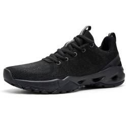 WateLves Laufschuhe Herren Damen Turnschuhe Atmungsaktiv Sportschuhe Leichtgewichts rutschfeste Walkingschuhe (101 schwarz, 40EU) von WateLves