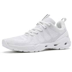 WateLves Laufschuhe Herren Damen Turnschuhe Atmungsaktiv Sportschuhe Leichtgewichts rutschfeste Walkingschuhe (101 weiß, 37EU) von WateLves