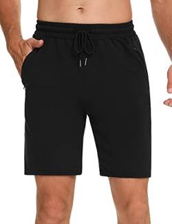 Wayleb Kurze Hosen Herren Shorts Sommer Sporthose Jogginghose Freizeithose Baumwolle Laufhshorts mit ReißVerschluss Taschen von Wayleb