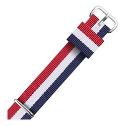 Universal-Armband, 12–22 mm, Nato-Militärsport-Nylon-Uhrenarmband, Handschlaufe, Herren, Nationalflagge, Streifendruck, Schweißabsortierung, Uhrenarmbänder ( Color : Type 1 Silvery Clasp , Size : 17mm von WchsTUmpxN