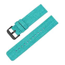 Universelles Armband, 12–22 mm, for Herren und Damen, in Bonbonfarben, gewebtes Nylon-Leinwand-Uhrenarmband, Ersatz, elegantes Schweißabsort-Armband ( Color : Aquamarine black Clasp , Size : 12mm ) von WchsTUmpxN