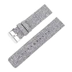 Universelles Armband, 12–22 mm, for Herren und Damen, in Bonbonfarben, gewebtes Nylon-Leinwand-Uhrenarmband, Ersatz, elegantes Schweißabsort-Armband ( Color : Grey silvery Clasp , Size : 20mm ) von WchsTUmpxN