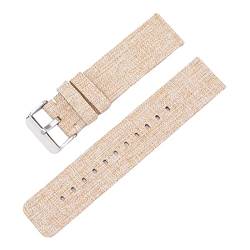 Universelles Armband, 12–22 mm, for Herren und Damen, in Bonbonfarben, gewebtes Nylon-Leinwand-Uhrenarmband, Ersatz, elegantes Schweißabsort-Armband ( Color : Khaki silvery Clasp , Size : 12mm ) von WchsTUmpxN