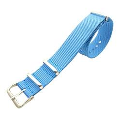 WchsTUmpxN Universelles Armband, 18 mm/20 mm gewebtes Nylon-Nato-Armband, einteilige Uhrenarmbänder for Damen und Herren, Uhrenarmband, Armband-Zubehör, Ersatz (Color : Sky Blue, Size : 20mm) von WchsTUmpxN