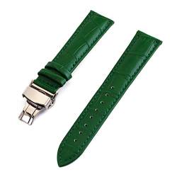 WchsTUmpxN Universelles Armband, Uhrenarmband for Herren und Damen, Krokodilleder, 12 mm, 13 mm, 14 mm, 15 mm, 16 mm, 17 mm, 18 mm, 19 mm, 20 mm, 21 mm, 22 mm, 24 mm (Color : Green, Size : 14mm) von WchsTUmpxN