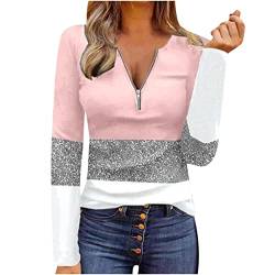 Wdgfv Damen Oberteil Silber Metallic Damen Top Oberteil Coole Oberteile Damen Ausgefallene Oberteile Damen Spitzentop Langarm Hippie Oberteil Damen Oberteile Damen Langarm Damen von Wdgfv