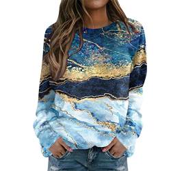 Women's Blouses & Shirts Motiv Mode Lässig Plissee Blusen-Shirt Damen Tops Sommer Pullover Damen Long-Sleeved Pullover Bluse Rosa Leinen Tunika GroßE GrößEn Sweatshirt Damen Gold XL von Wdgfv