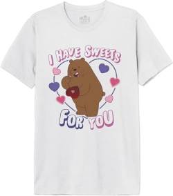 We Bare Bears Herren Mewebarts002 T-Shirt, weiß, XL von We Bare Bears