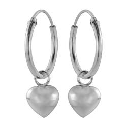 Silberne Ohrringe mit Anhänger, silbernes Herz von WeLoveSilver