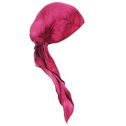 Damen Chemo Hut Kopftuch Pre Tied Ruffle Turban Headwear für Cancer Red von WeMiao