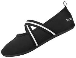 Die Gesunden Allround-Barfußschuhe Damen – Vielseitig Einsetzbare Minimalschuhe Aus Neopren Wasserschuhe, Strandschuhe Badeschuhe (Weiß Cross, Größe 40-41) Herstellergröße XL von WeWee