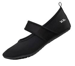 WeWee Die gesunden Allround-Barfußschuhe Damen - Vielseitig einsetzbare Minimalschuhe aus Neopren Wasserschuhe, Strandschuhe Badeschuhe, Schwarz, 35/36 EU(Herstellergröße: S) von WeWee