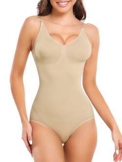 Wealurre Shapewear Damen Body Shaper Damen Effektive Bauchweg Stark Bodysuit Formende Bodys Miederbody Damen (W999L/XL Skin) von Wealurre