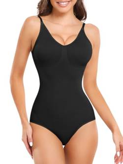 Wealurre Shapewear Damen Body Shaper Damen Effektive Bauchweg Stark Bodysuit Formende Bodys Miederbody Damen (W999M/L Black) von Wealurre