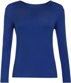 Damen-T-Shirt, Übergröße, langärmelig, Stretch, einfarbig, Größen 44-48 Gr. 50-52, Rblue von WearAll