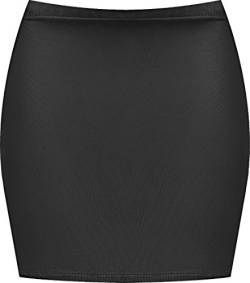 WearAll - Damen Bedruckt Dehnbar Jersey Figurbetontes Kurz Mini-Rock - Wet Look - 40-42 von WearAll