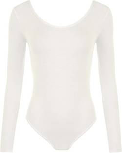 WearAll - Damen Body elastisch Langarm Bodysuit Top - Crème - 40-42 von WearAll