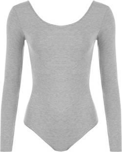 WearAll - Damen Body elastisch Langarm Bodysuit Top - Grau - 40-42 von WearAll