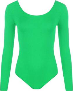 WearAll - Damen Body elastisch Langarm Bodysuit Top - Jade - 36-38 von WearAll