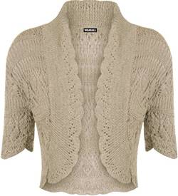 WearAll - Damen Bolero Gestrickt Kurzarm - Mokka - 36-38 von WearAll