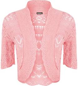 WearAll - Damen Bolero Gestrickt Kurzarm - Rosa - 40-42 von WearAll