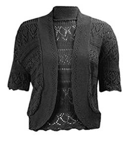 WearAll - Damen Bolero Gestrickt Kurzarm - Schwarz - 36-38 von WearAll