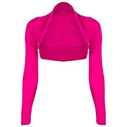 WearAll - Damen Bolero Langarm Top - Cerise - 40-42 von WearAll