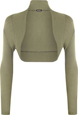 WearAll - Damen Bolero Langarm Top - Khaki - 36-38 von WearAll