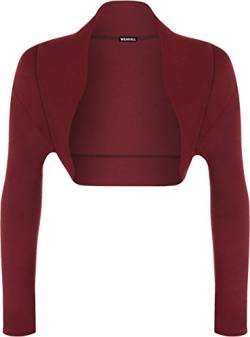 WearAll - Damen Bolero Langarm Top - Pflaume - 36-38 von WearAll