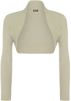 WearAll - Damen Bolero Langarm Top - Stein - 36-38 von WearAll