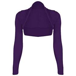 WearAll Damen Bolero-Strickjacke, langärmelig, Größen 34-40 Gr. 42-44, violett von WearAll