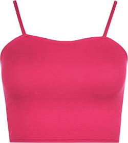 WearAll - Damen Camisole Träger Crop Bralet Vest Top - Cerise - 36-38 von WearAll
