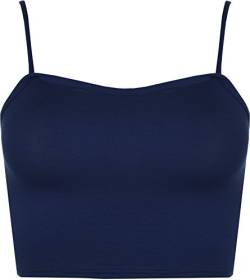 WearAll - Damen Camisole Träger Crop Bralet Vest Top - Marineblau - 36-38 von WearAll