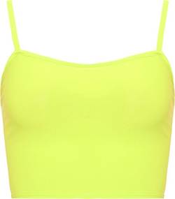 WearAll - Damen Camisole Träger Crop Bralet Vest Top - Neon Gelb - 36-38 von WearAll
