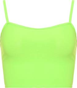 WearAll - Damen Camisole Träger Crop Bralet Vest Top - Neon Grün - 36-38 von WearAll