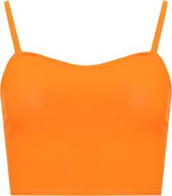 WearAll - Damen Camisole Träger Crop Bralet Vest Top - Neon Orange - 36-38 von WearAll
