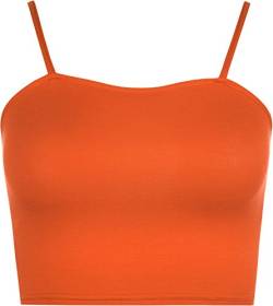 WearAll - Damen Camisole Träger Crop Bralet Vest Top - Orange - 36-38 von WearAll